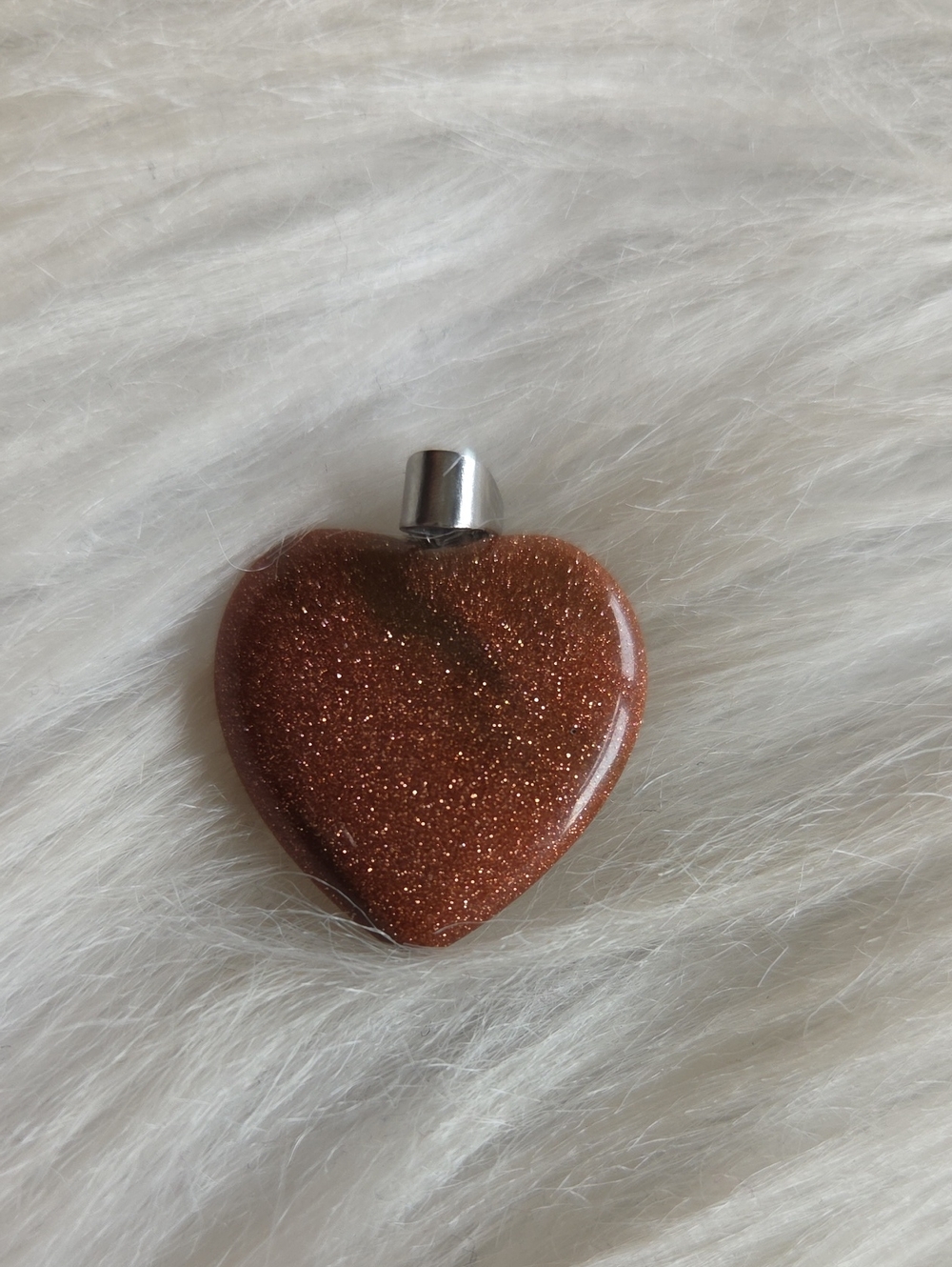 Goldstone Heart Necklace Pendant